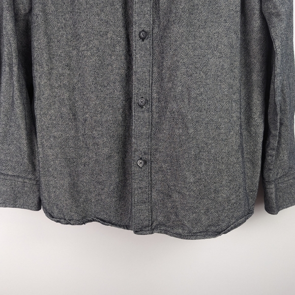 VANS 100% Cotton Dark Heathered Grey Button Down Shirt - Picture 4 of 9
